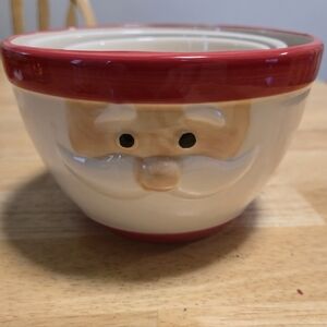 Blue Harbor Nesting Bowls Santa Claus Set of 3 Christmas Holiday Serveware Red